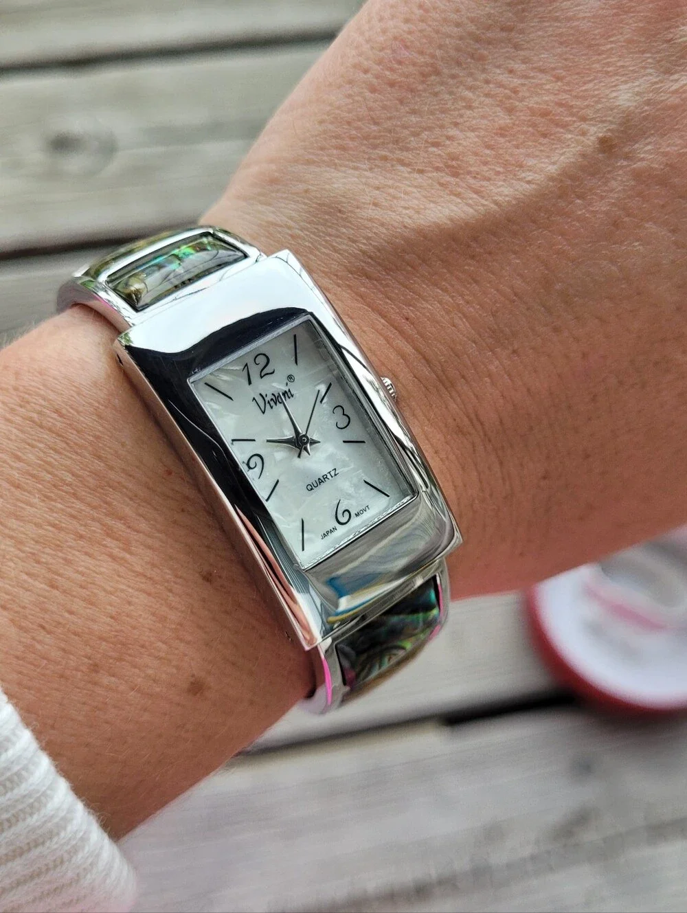 Vintage NIB Vivani Abalone Inlay Women's Wristwatch